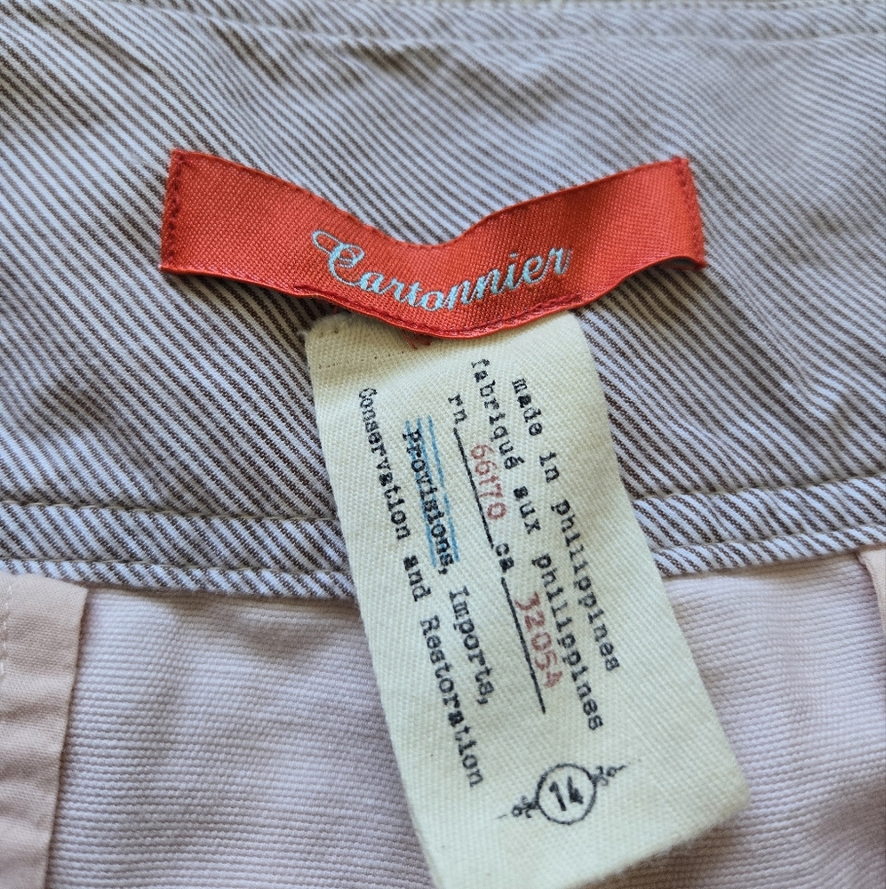 Cartonnier Anthropologie Wide Leg Pants Womens 14 Linen Blend Powder Pink - Picture 3 of 12